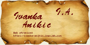 Ivanka Anikić vizit kartica